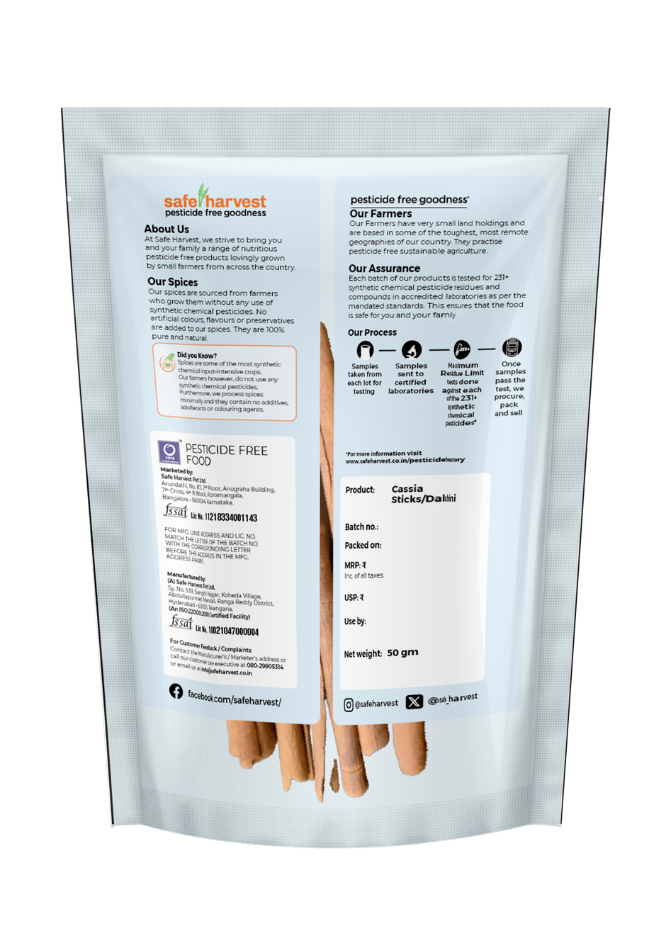 Safe Harvest Pesticide - Free Cassia Sticks (Dalchini)