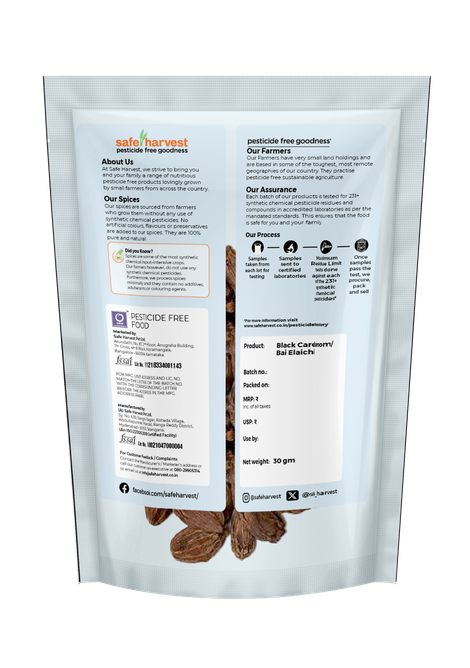 Safe Harvest Pesticide-Free Black Cardamom (Badi Elachi)
