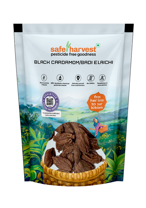 Safe Harvest Pesticide-Free Black Cardamom (Badi Elachi)