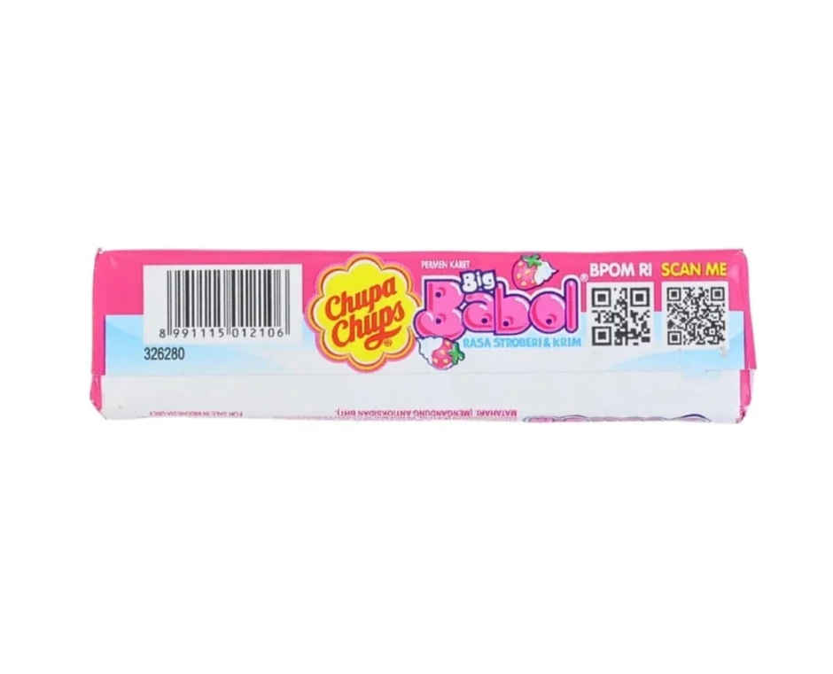 Chupa Chups Big Babol Rasa Strawberry Cream