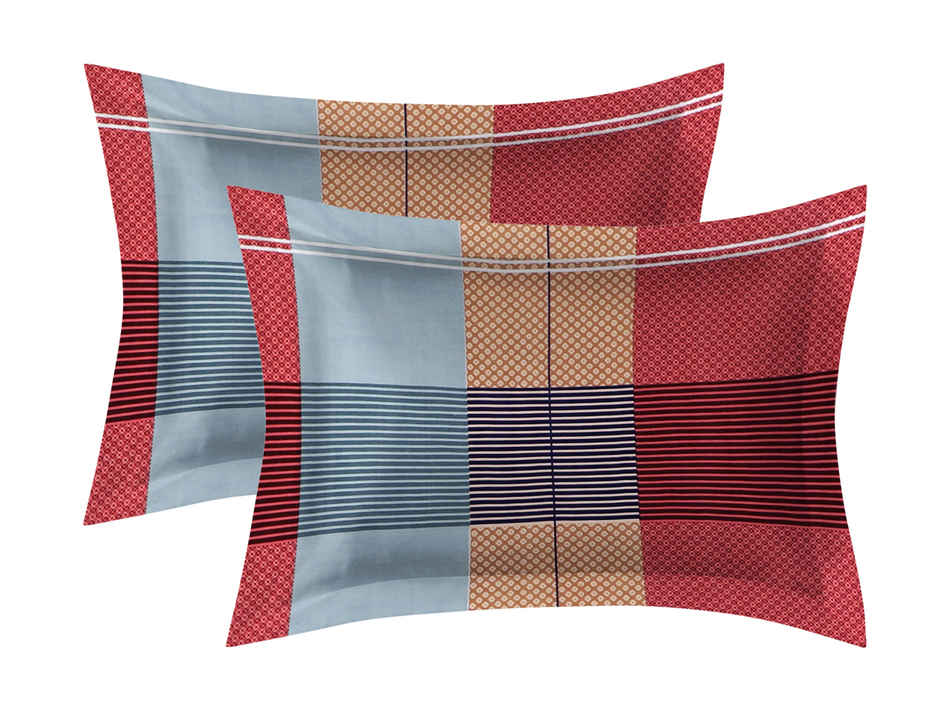 Dream Living Microfiber | 135 Gsm Double Bedsheet With 2 Pillow Covers | Red