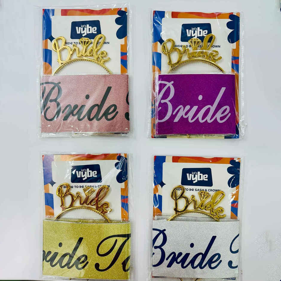 Bride To Be Sash and Crown | Assorted Colours | Let's Vybe
