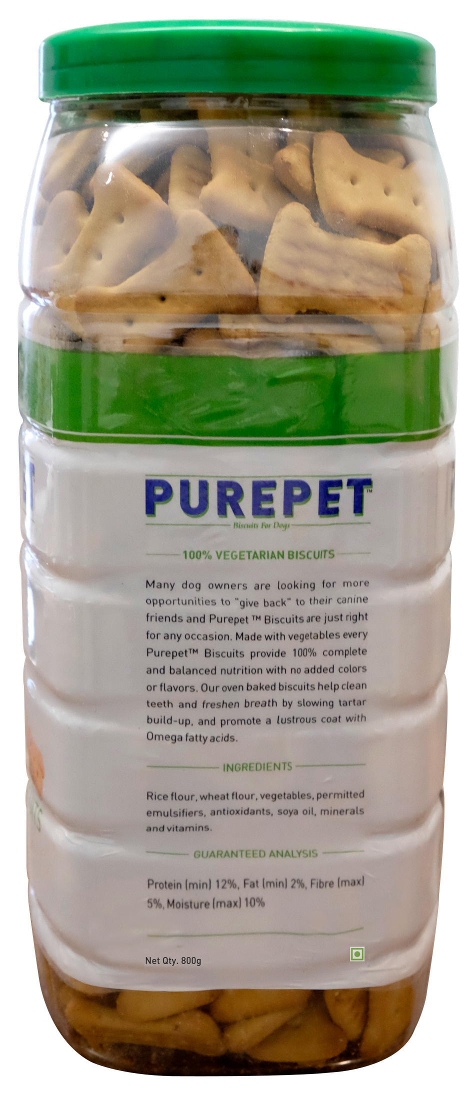 Purepet 100% Vegeterian Dog Biscuit Treats Jar