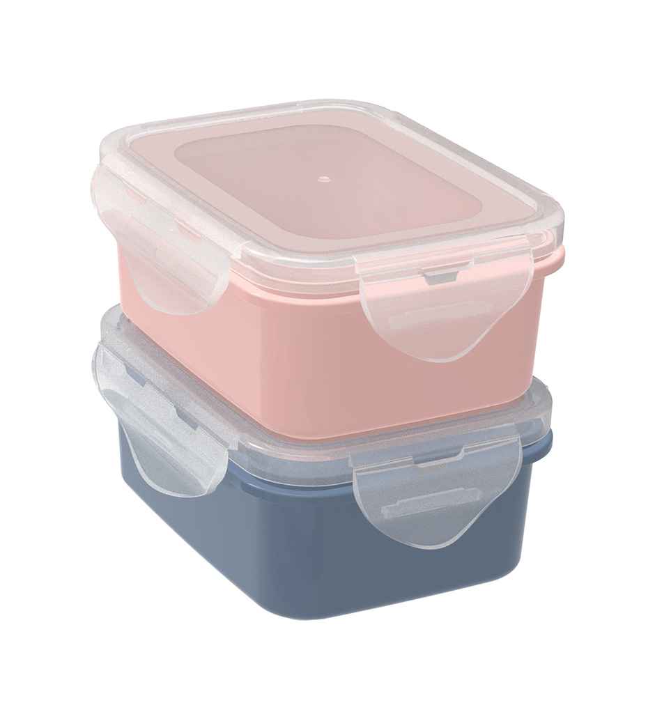 All Time Lock & Safe Storage Container Set Of 2, (500 ml X 2) (Colour May Vary)