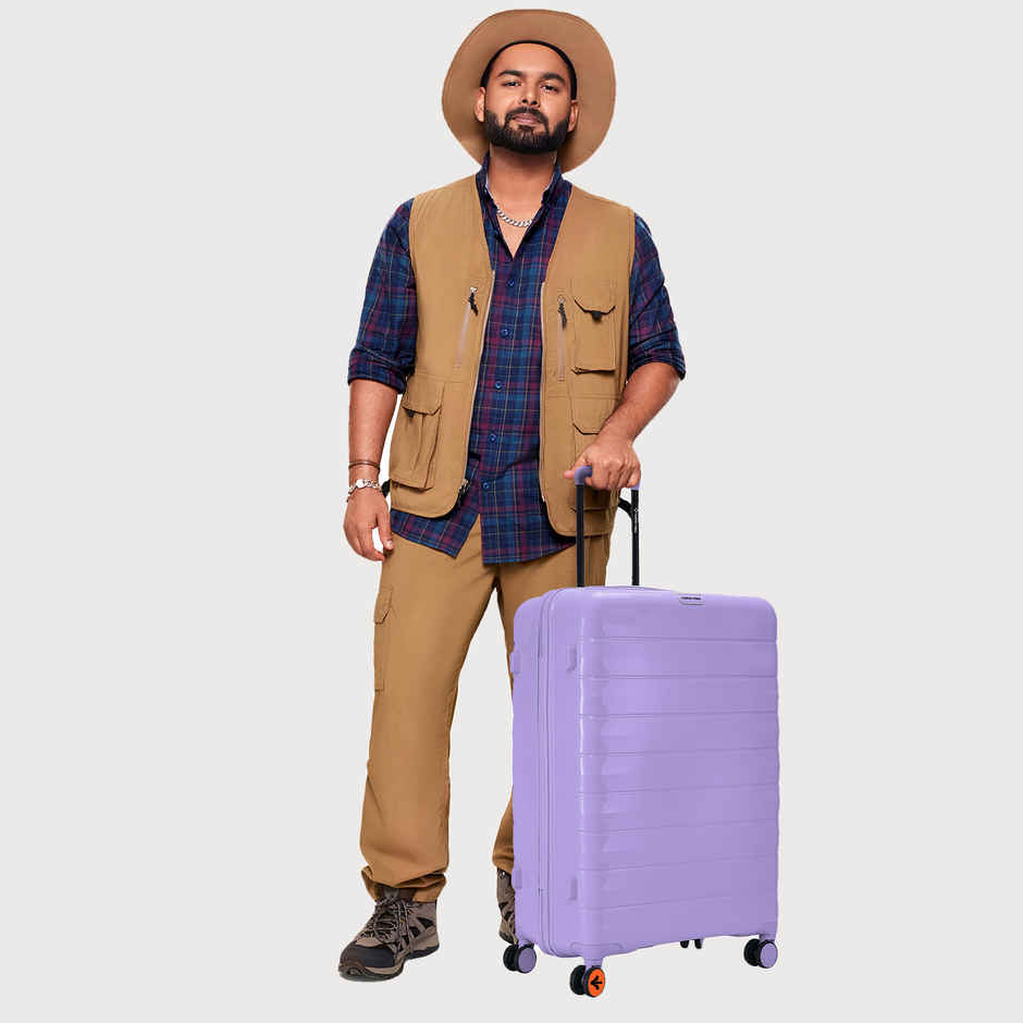 Nasher Miles Vienna Check-In Hard Sided Polypropylene 28 Inch|75 cm Trolley Bag - Purple