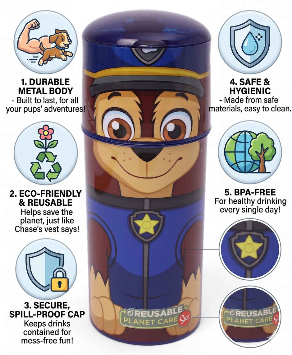 Striders Sipper Bottle Paw Patrol Chase Character | 350 ml