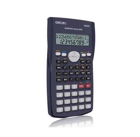 Deli ED-82MS -12 Digit Calculator, Dual Power, Scientific Calculator, Grey