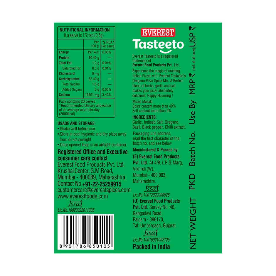 Everest Tasteeto Oregano Pizza Spice Mix