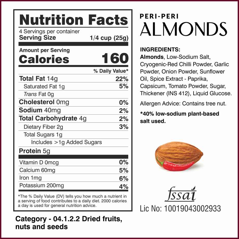 Ella Foods Peri Peri Roasted Almonds