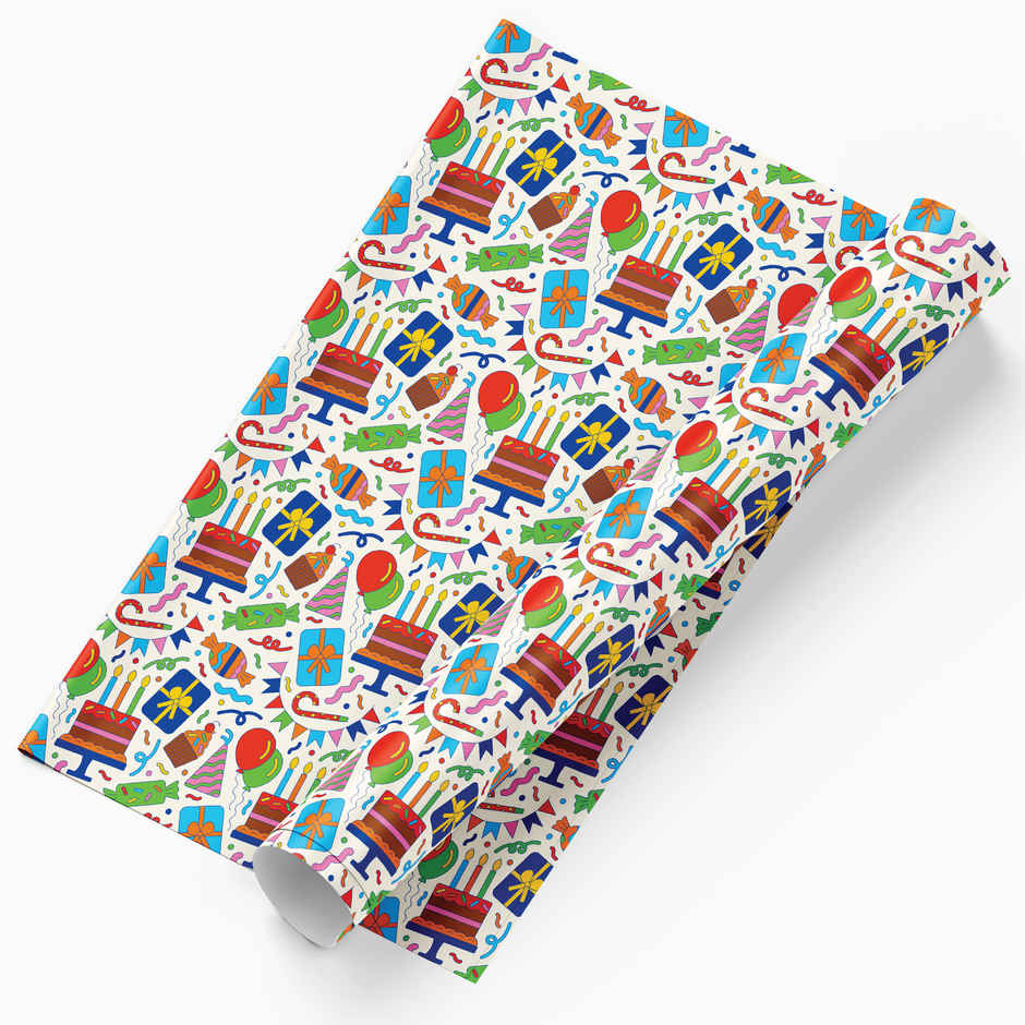 Tiger Notes Gift Wrap Birthday Party White