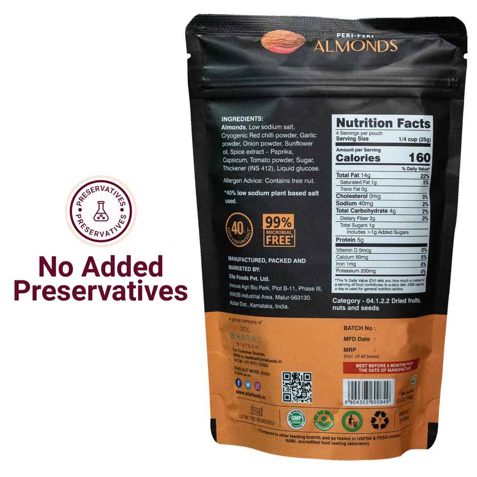 Ella Foods Peri Peri Roasted Almonds