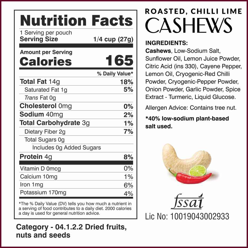 Ella Foods Chilli Lime Salted Cashews