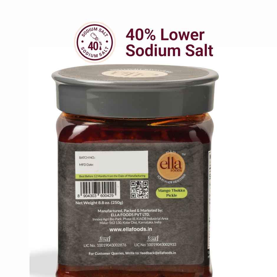 Ella Foods Mango Pickle Low Sodium