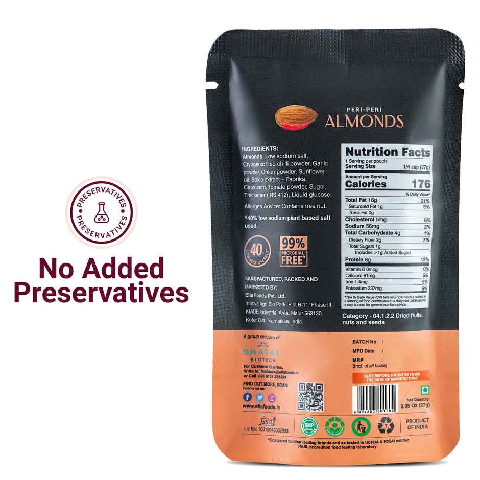 Ella Foods Peri Peri Roasted Almonds
