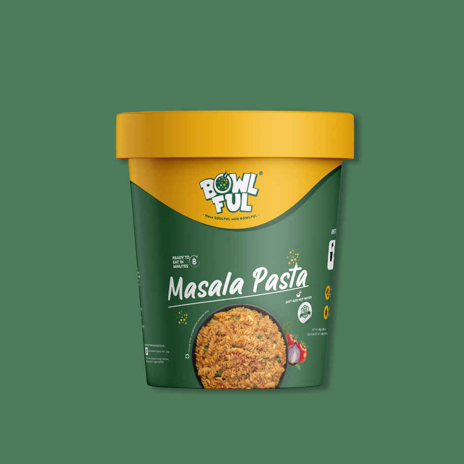 Bowlful Masala Pasta Cup Ready To Eat | Freeze Dried | Just Add Hot Water | No Preservatives