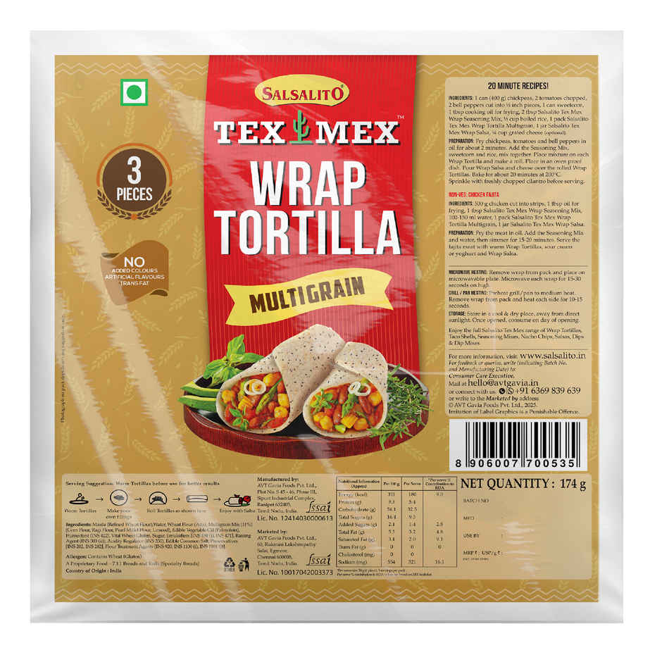 Tex Mex Salsalito Wrap Tortilla Multi - Grain