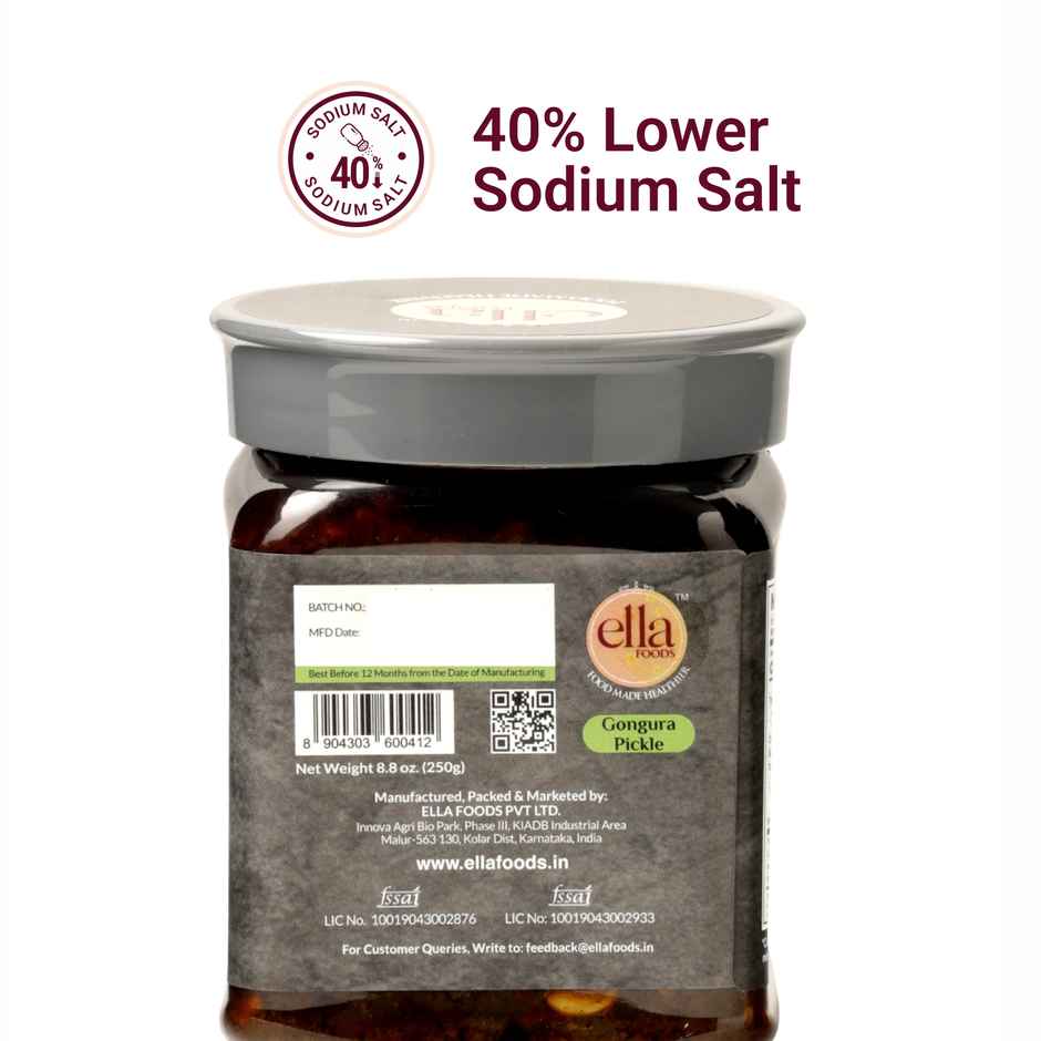 Ella Foods Gongura Pickle Low Sodium