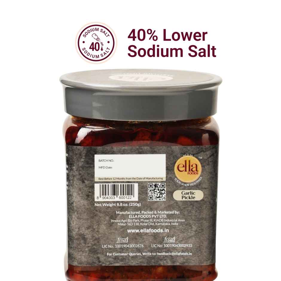 Ella Foods Garlic Pickle Low Sodium