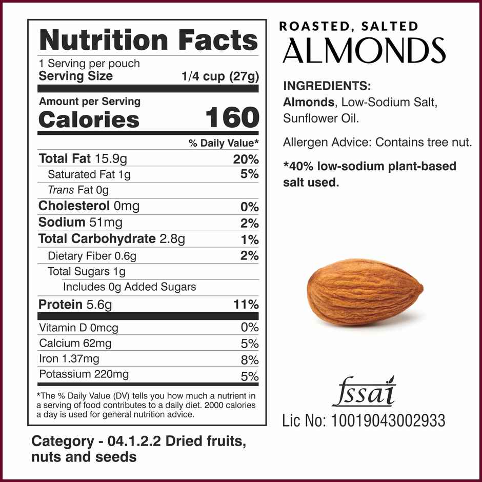 Ella Foods Roasted Almonds | Salted