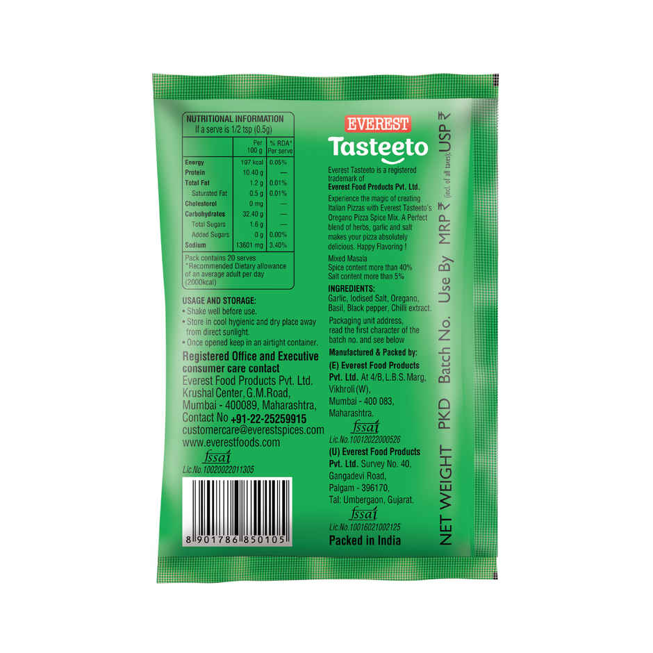 Everest Tasteeto Oregano Pizza Spice Mix
