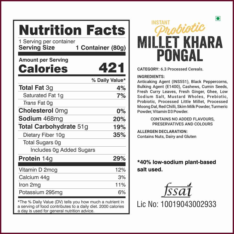 Ella Foods Instant Probiotic Millet Sweet Pongal