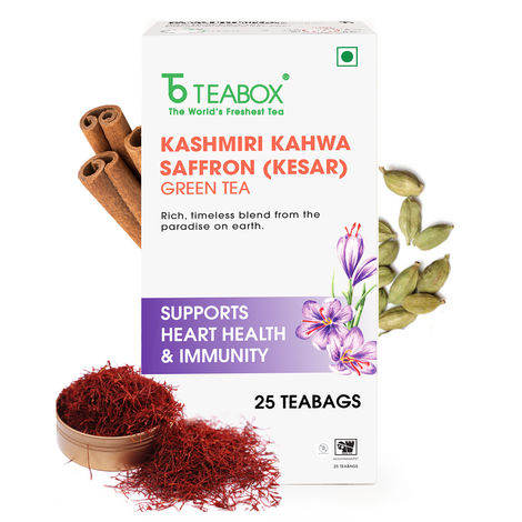 Teabox Kashmiri Kahwa Kesar Green Tea Bags