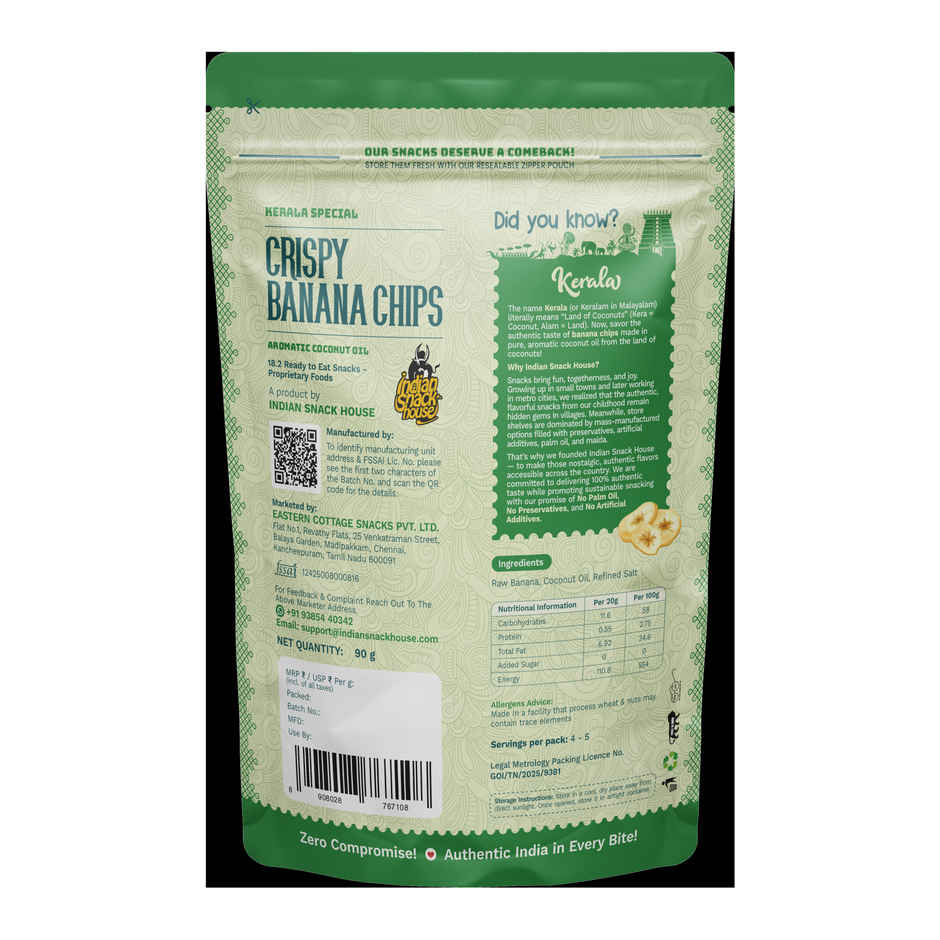 Indian Snack House Palakkad Coconut Oil Banana Chips