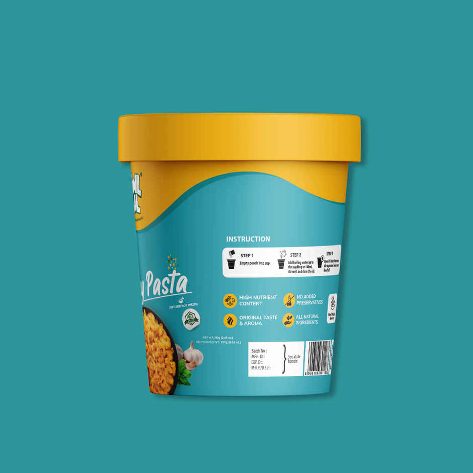 Bowlful Cheesey Pasta Cup Ready To Eat | Freeze Dried | Just Add Hot Water | No Preservatives