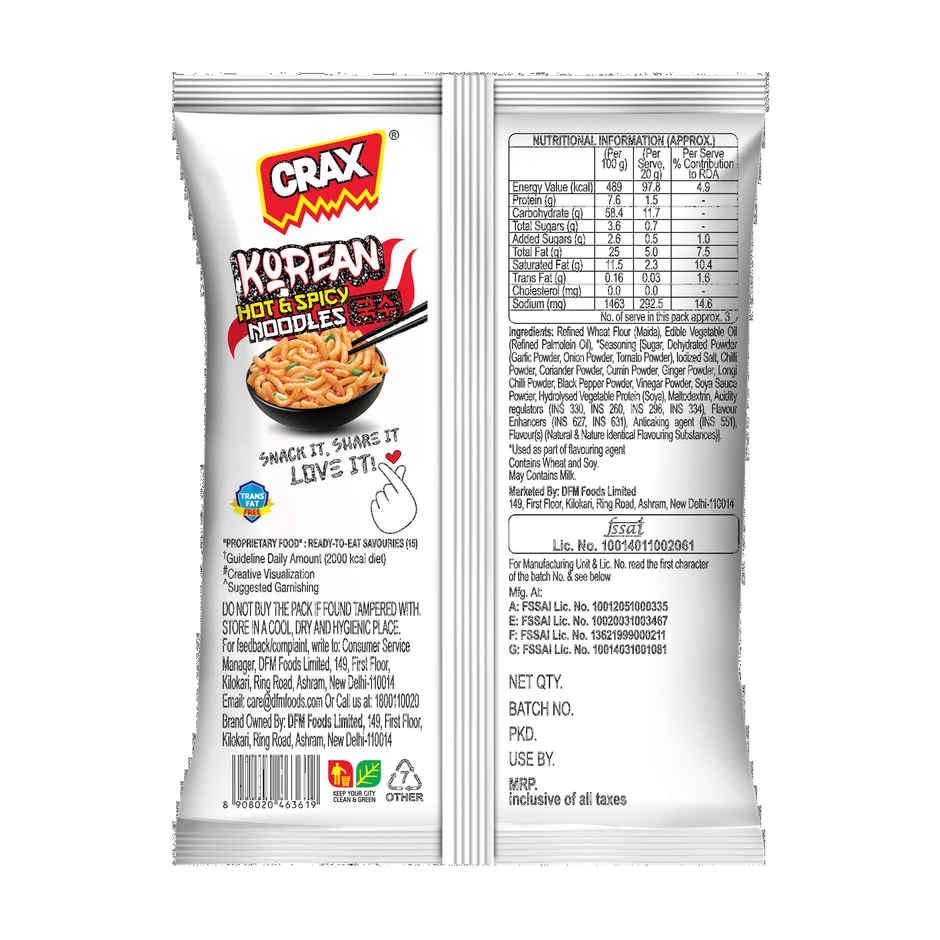 Crax Korean Ramen Noodles Puff Chips Snacks