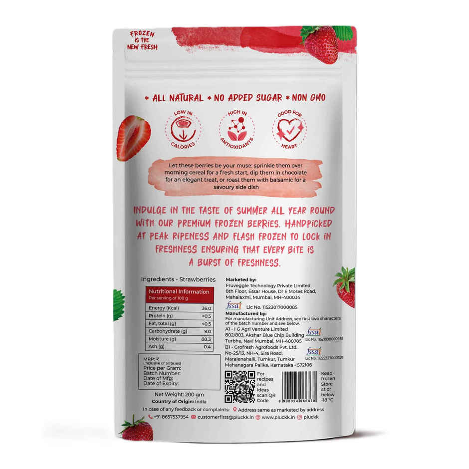 Pluckk Fresh Frozen Imported Blueberry | Rich In Antioxidants | Pluckk Fresh Frozen Imported Strawberry | Rich In Vitamin C | Combo