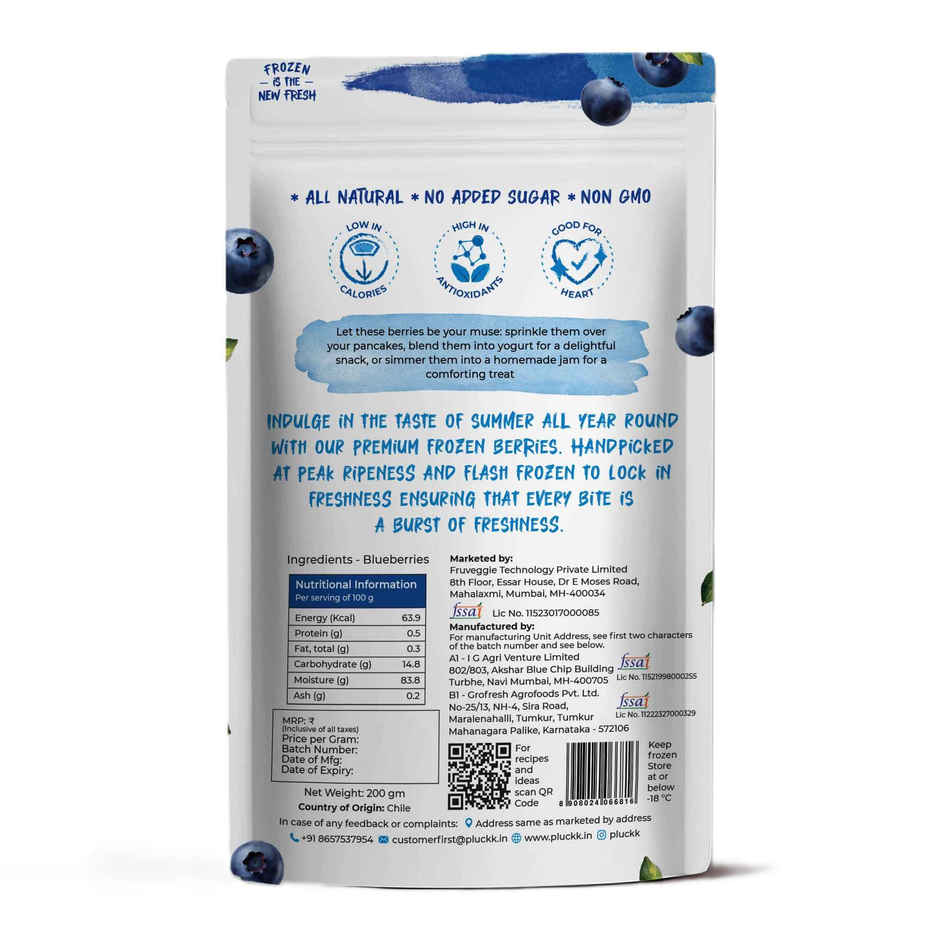 Pluckk Fresh Frozen Imported Blueberry | Rich In Antioxidants | Pluckk Fresh Frozen Imported Strawberry | Rich In Vitamin C | Combo
