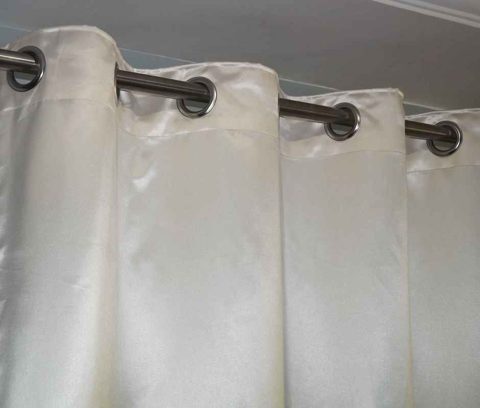 Lushomes Satin Curtain - Cream | 5 ft | 8 Metal SS Eyelets | 4.5 x 5 ft | 54 x 60 inch