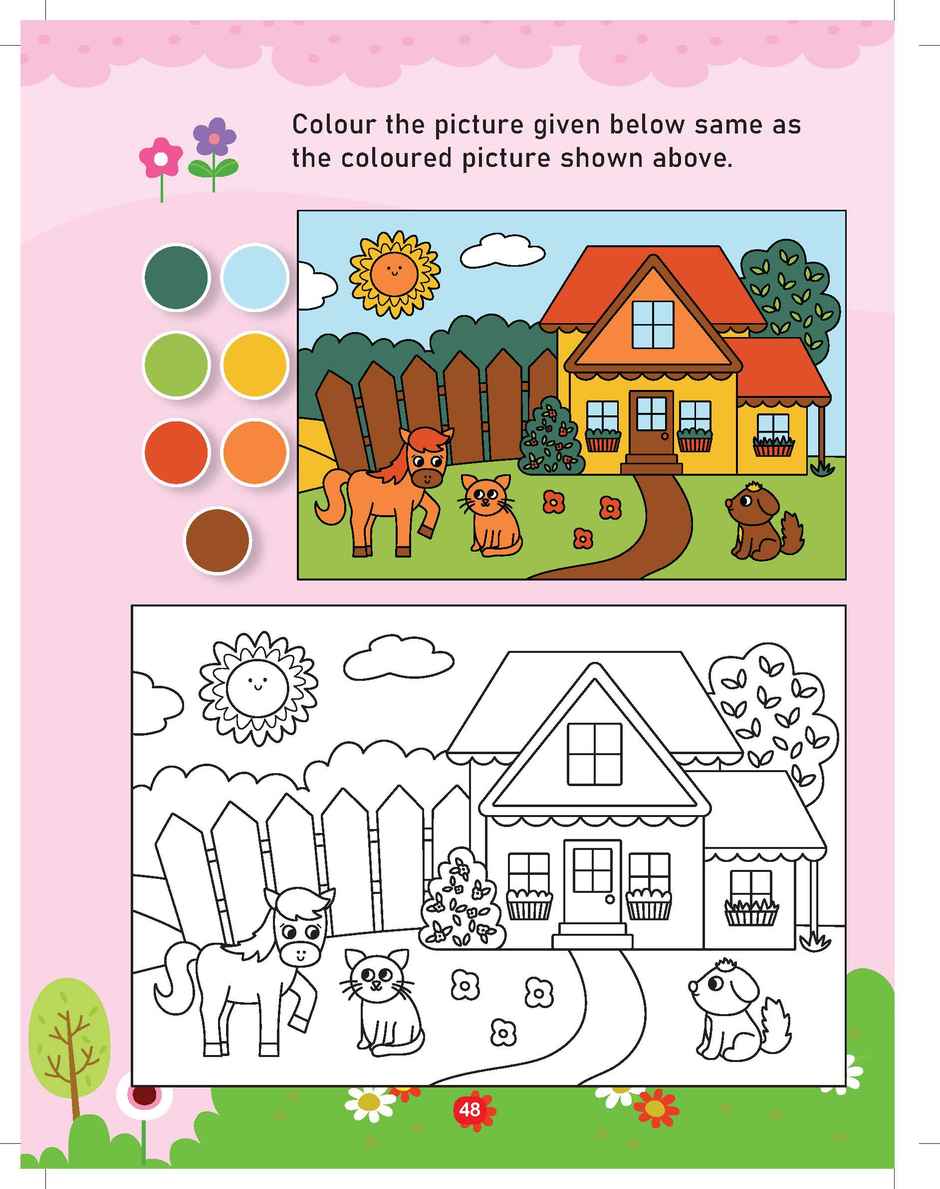 Dreamland Farm Activity and Colouring Book Die Cut Shape 48 Pages