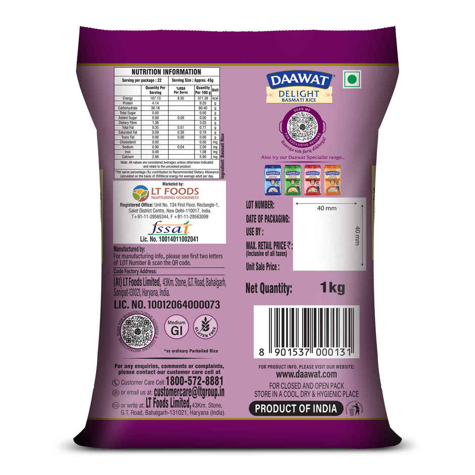 Daawat Delight Basmati Rice | Long Grain
