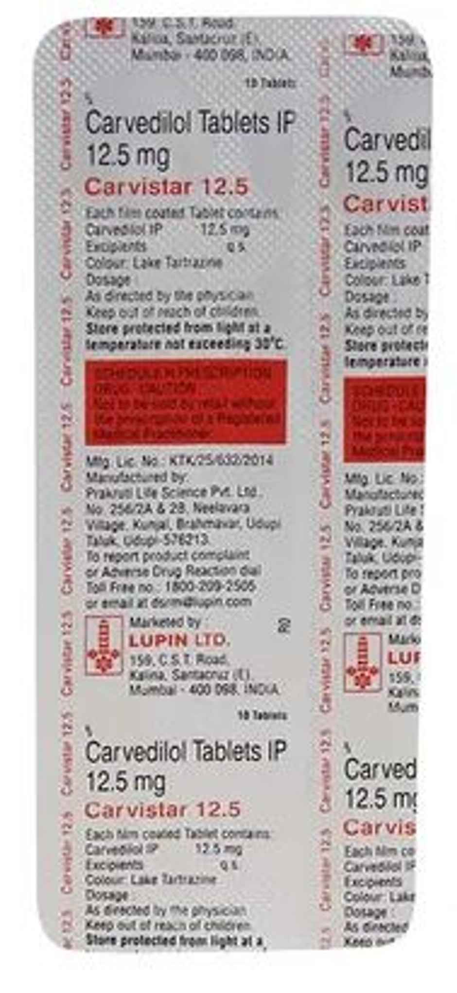 Carvistar 12.5 Tablet