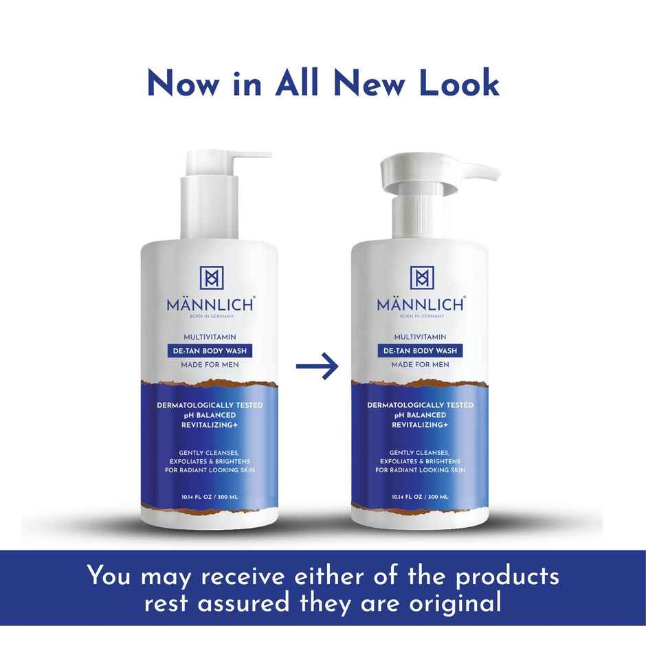 Mannlich Multivitamin 2% Kojic Acid Body Wash For Tan Removal And Brightening