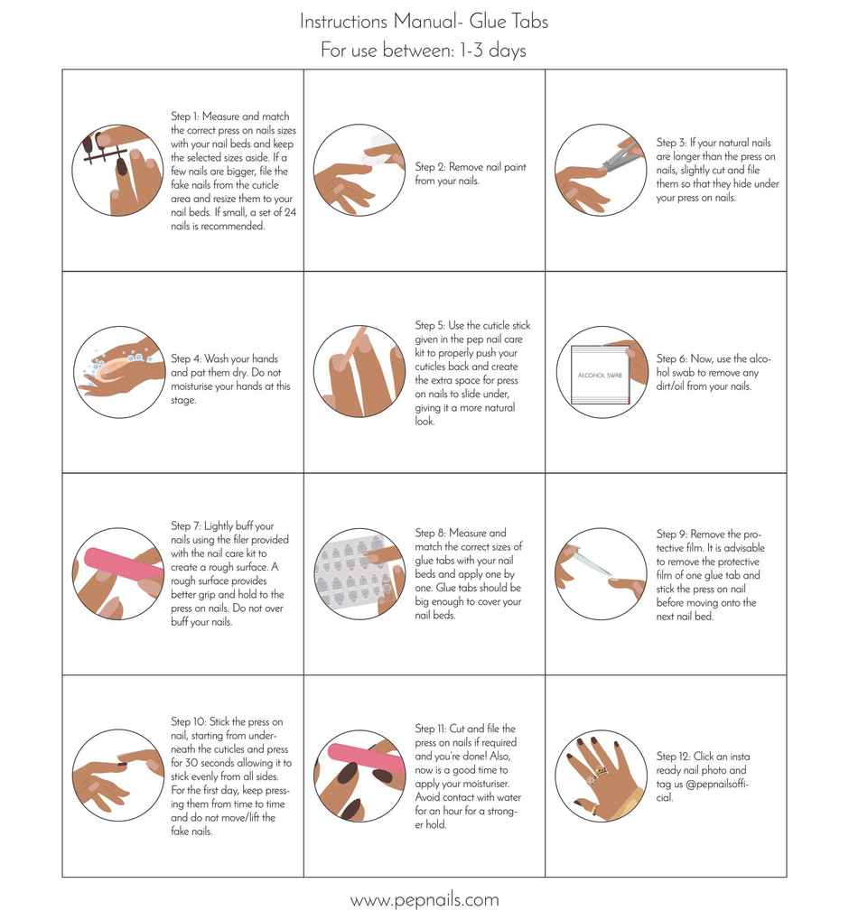 Pep Nails Bombshell Short Square Black French Tips Reusable Press On Nails 24 Nail Tips