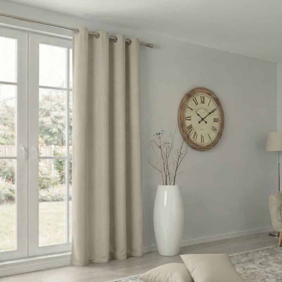 Home Sizzler Insulated Sheild Blackout Grommet Polyester Curtain 5 Feet Cream