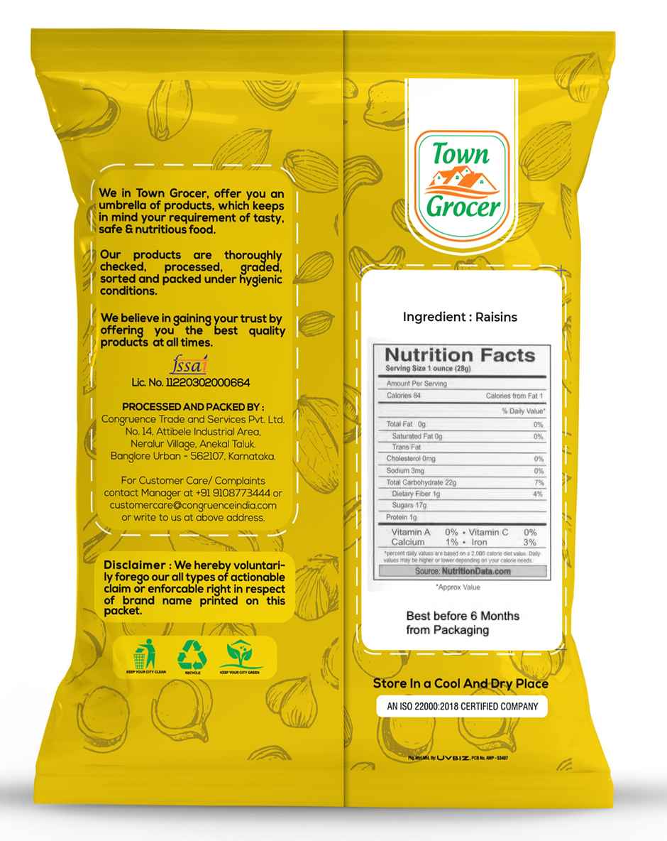 Town Grocer Premium Quality Raisins | Kishmish