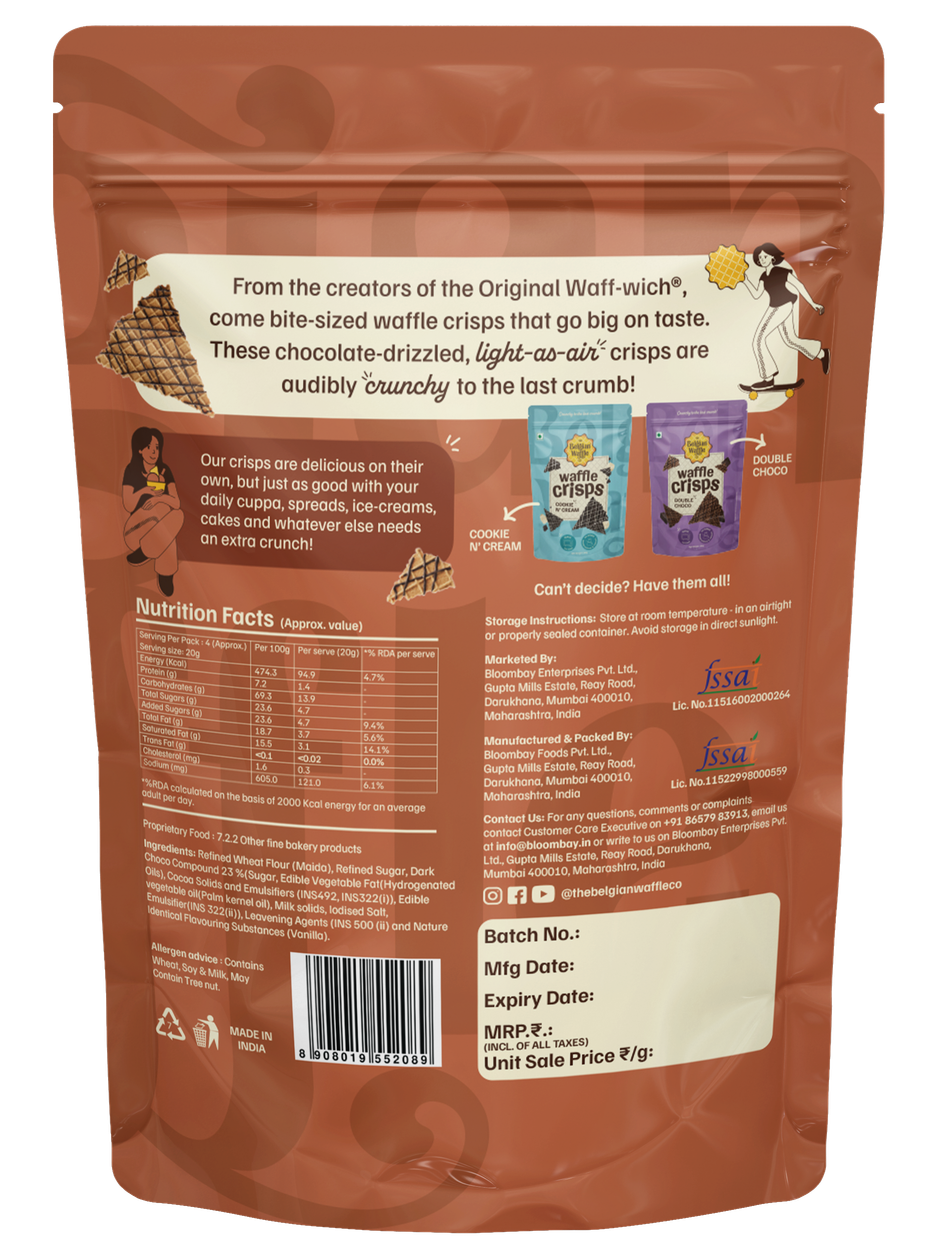 The Belgian Waffle Co Classic Choco Crisps
