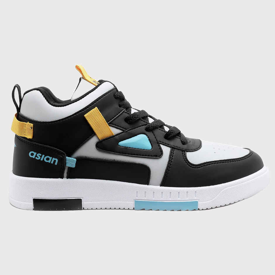 Asian Tarzan-11 Men High Top Sneakers Lightgrey-Black (Size-6)