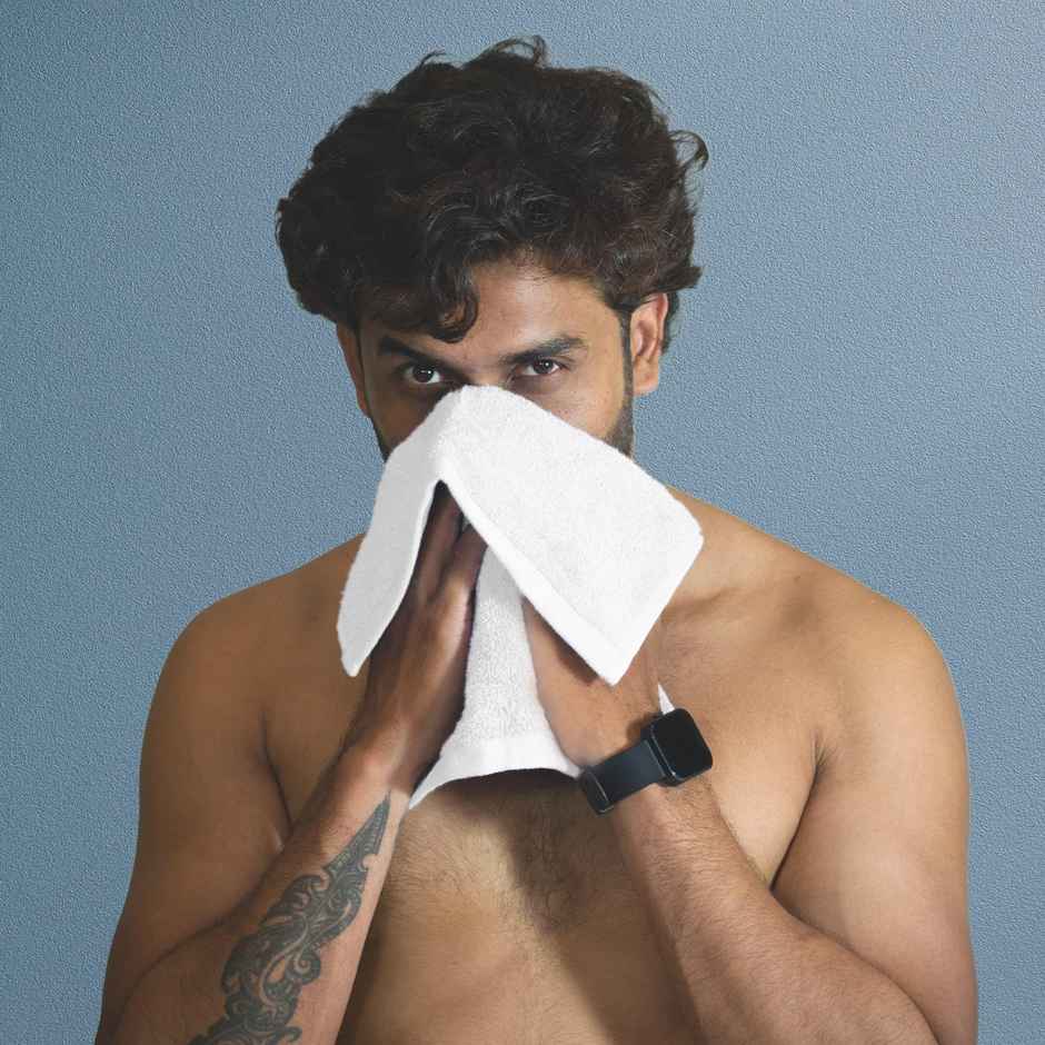 Heelium Bamboo Face Towel | Ultra Absorbent & Germ Resistant | 30 X 30 Cm | Pack Of 2 - White