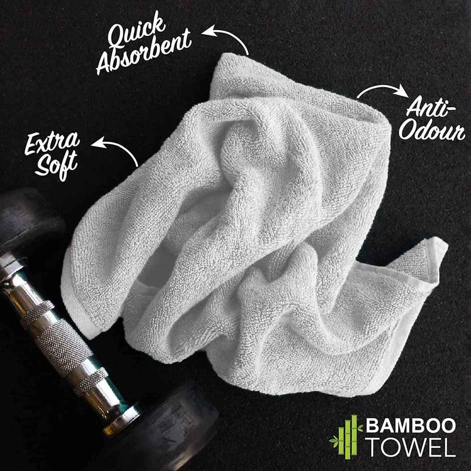 Heelium Bamboo Bath Towel Ultra Absorbent Soft & Odour-Free - Grey | 140 x 70 Cm | 600 Gsm