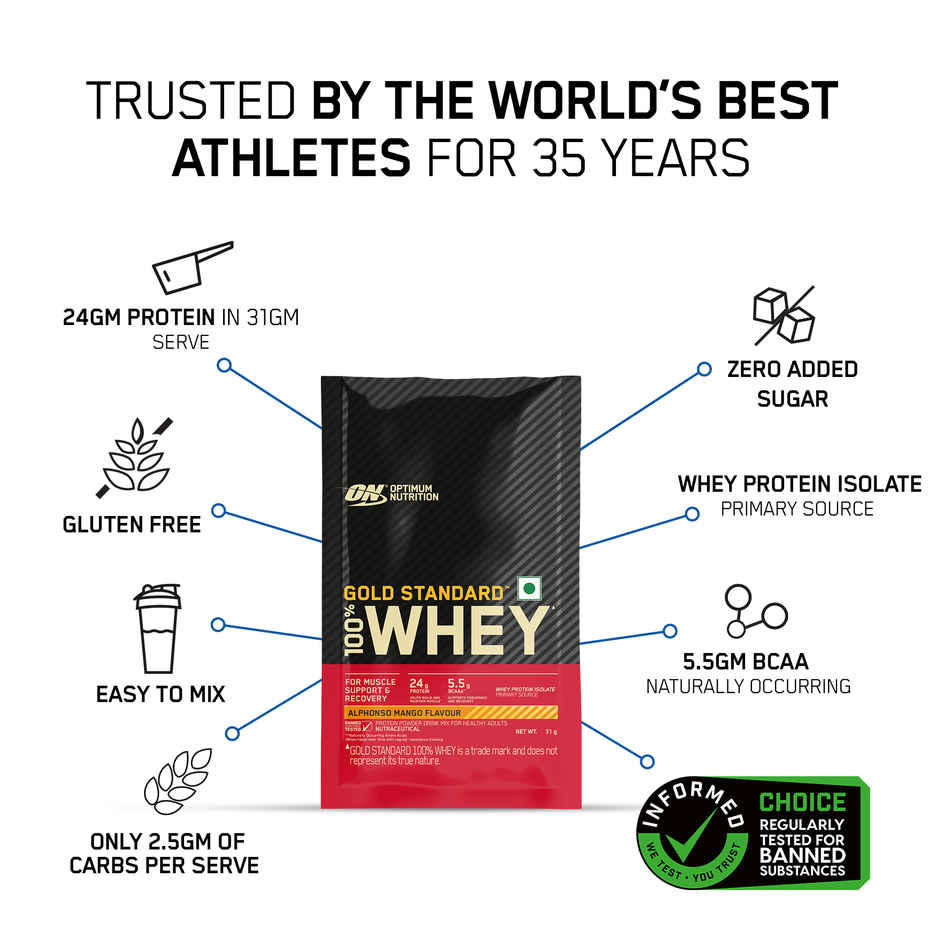 Optimum Nutrition (On) Gold Standard Whey Protein | Alphonso Mango