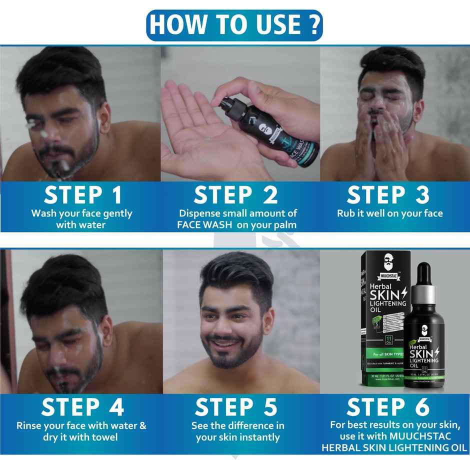 Muuchstac Ocean Face Wash for Men Fight Acne & Pimples, Brighten Skin, Oil Control