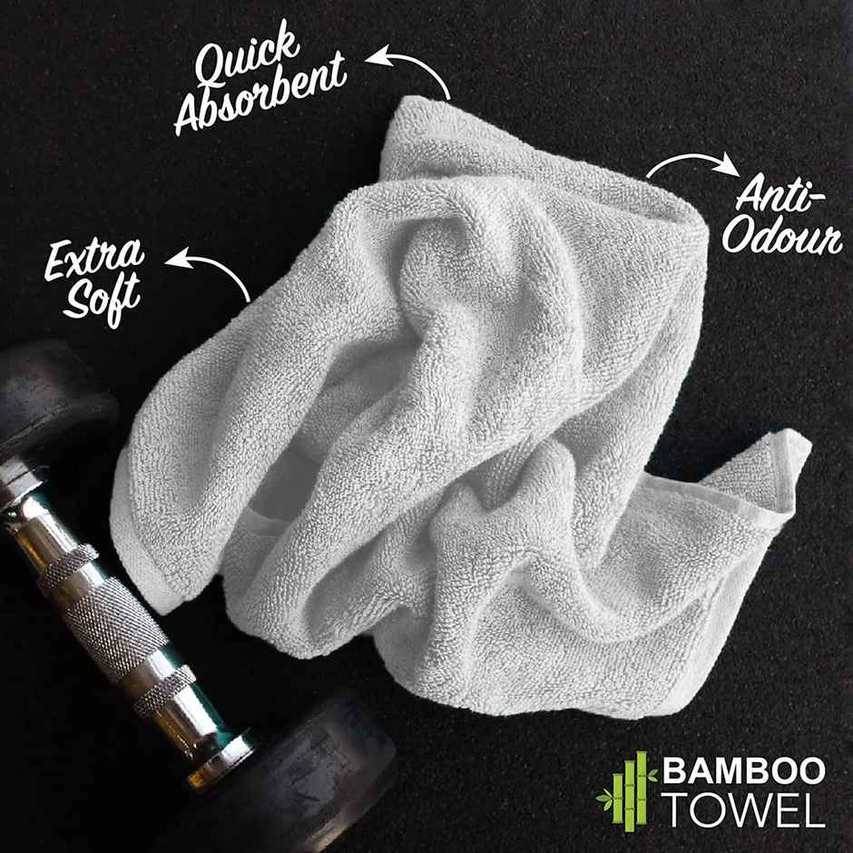 Heelium Bamboo Bath Towel Ultra Absorbent Soft & Odour-Free - Grey | 140 x 70 Cm | 600 Gsm