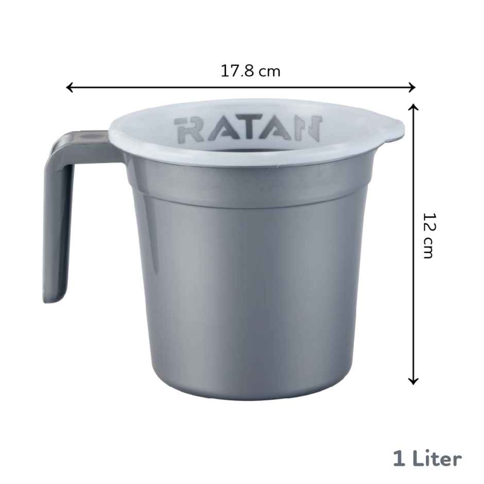 Ratan Plasticware Gloria Pack Of 1 Mug 1L -Nir Silver