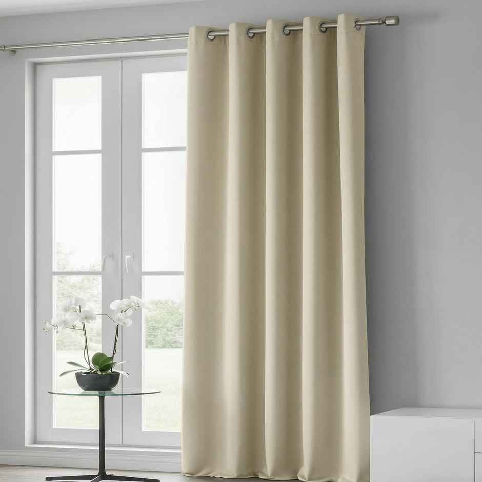 Home Sizzler Insulated Sheild Blackout Grommet Polyester Curtain 5 Feet Cream