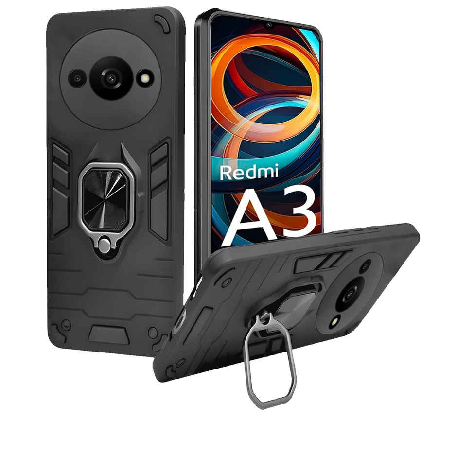 Artistque Case For Redmi A3 | 2024 / Redmi A3X / Poco C61 Back Cover - Ring Stand Armor Cover