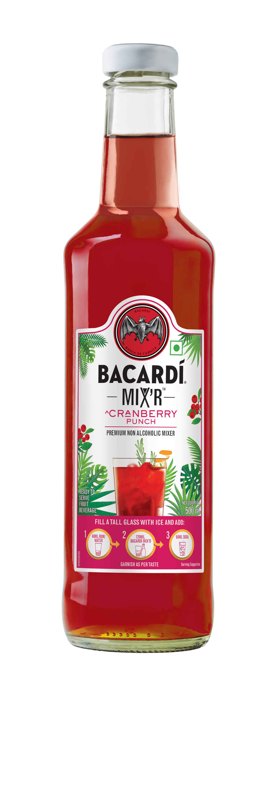 Bacardi Mixers - Cranberry Punch | Non Alcoholic Premium Mixer